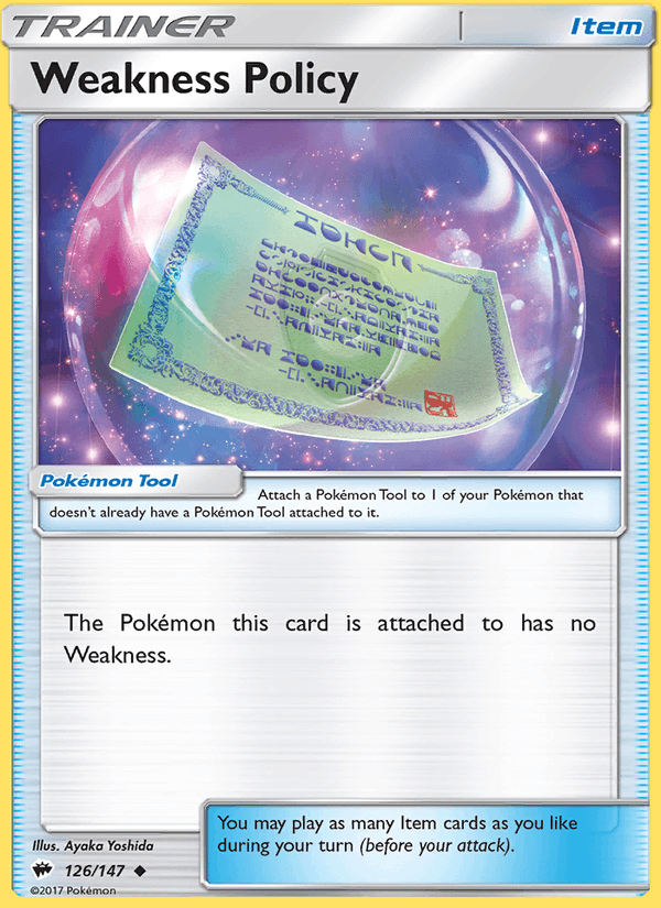 Weakness Policy 126/147 Burning Shadows English Pokémon card