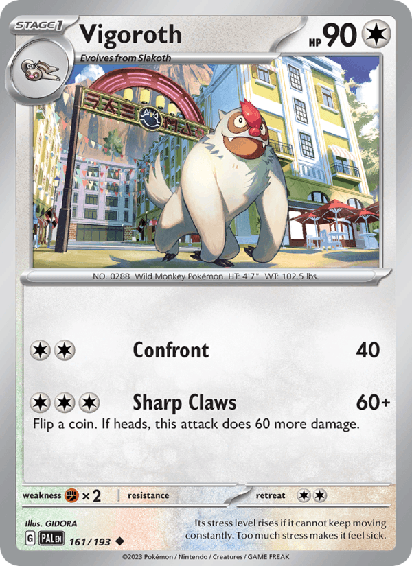 Vigoroth 161/193 Paldea Evolved English Pokémon card