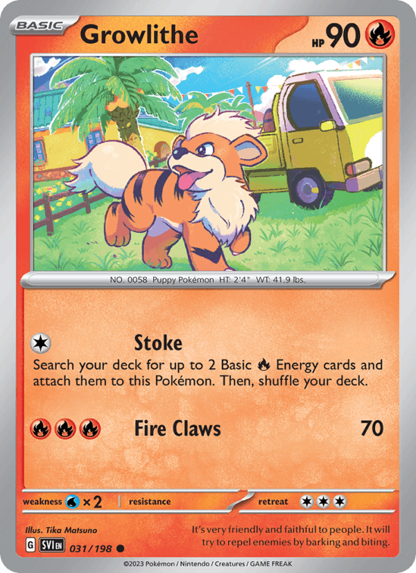 Growlithe 31/198 Scarlet & Violet English Pokémon card