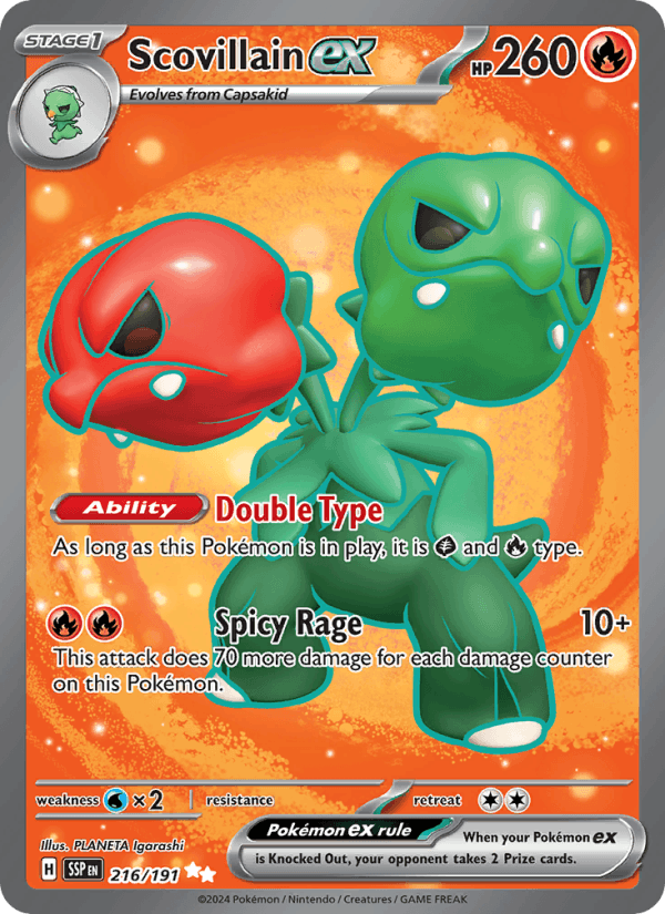 Scovillain ex 216/191 Surging Sparks English Pokémon card