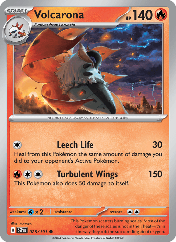 Volcarona 25/191 Surging Sparks English Pokémon card