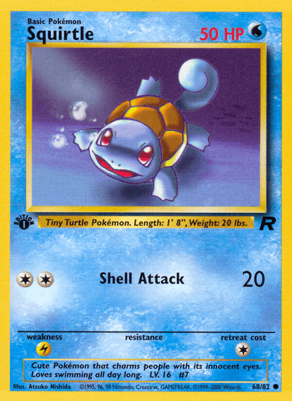 Squirtle 68/82 Team Rocket English Pokémon card