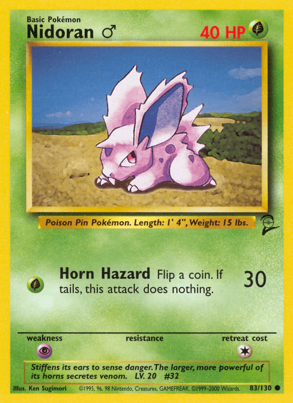 Nidoran♂ 83/130 Base Set 2 English Pokémon card