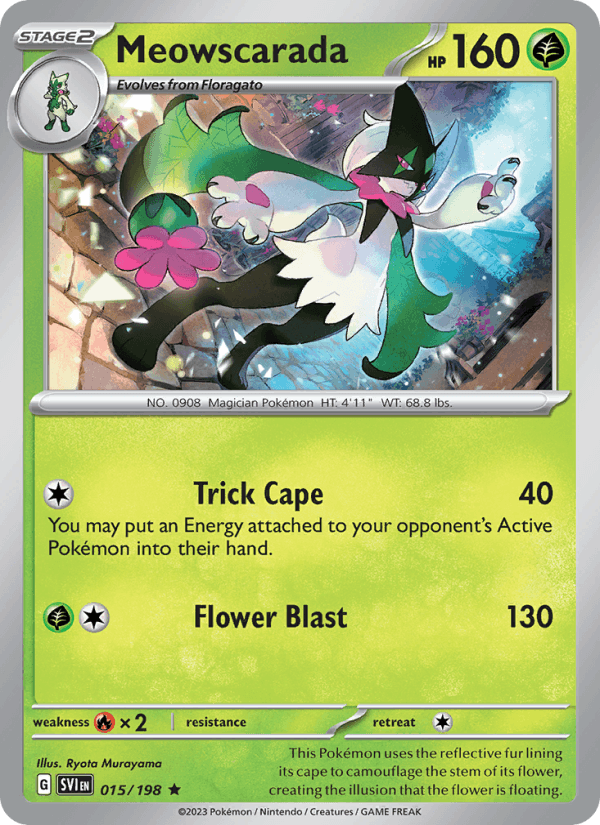 Meowscarada 15/198 Scarlet & Violet English Pokémon card