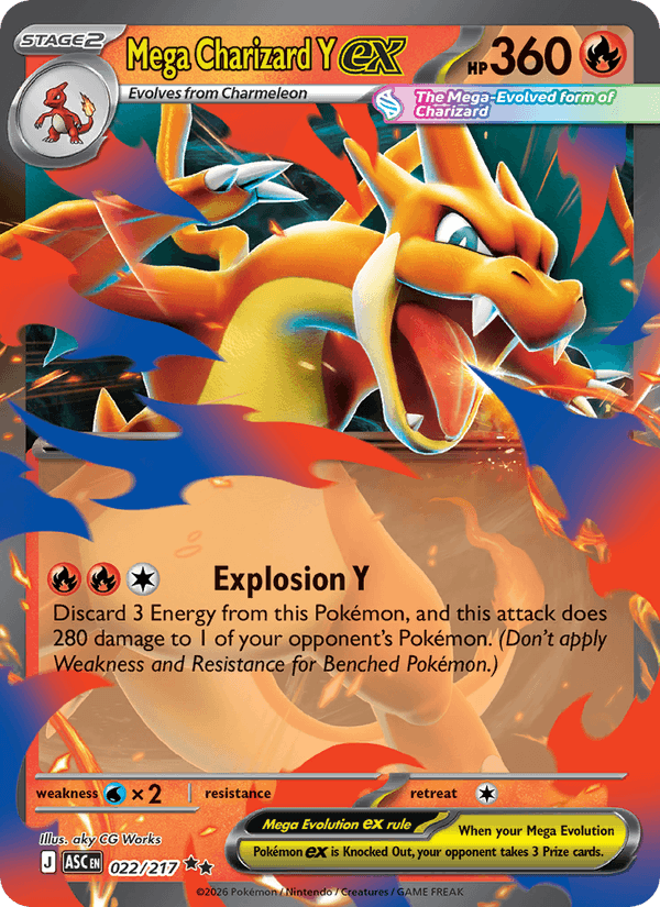 Mega Charizard Y ex 22/217 Ascended Heroes English Pokémon card