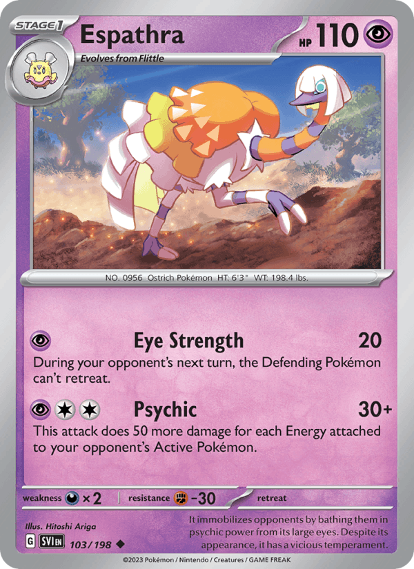 Espathra 103/198 Scarlet & Violet English Pokémon card
