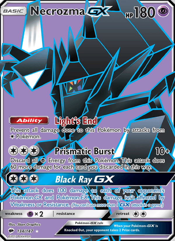 Necrozma GX 134/147 Burning Shadows English Pokémon card