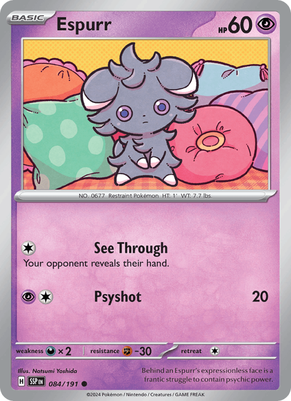 Espurr 84/191 Surging Sparks English Pokémon card