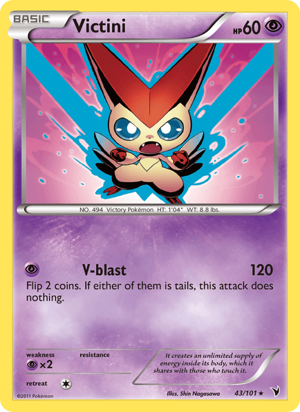 Victini 43/101 Noble Victories English Pokémon card