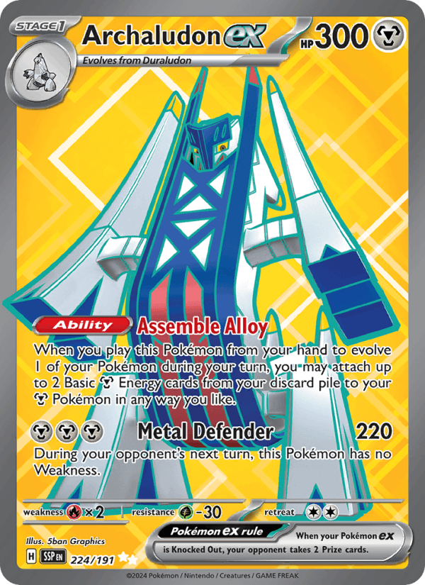 Archaludon ex 224/191 Surging Sparks English Pokémon card
