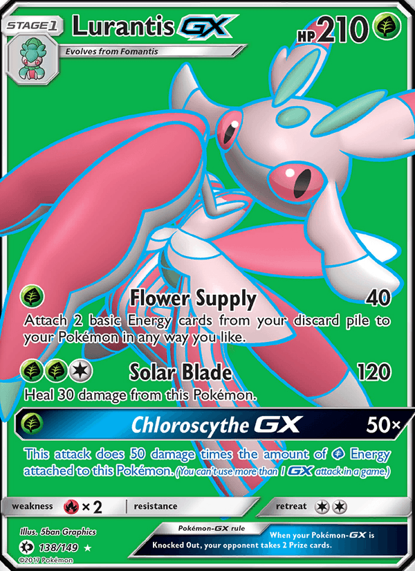 Lurantis GX 138/149 Sun & Moon Base Set English Pokémon card