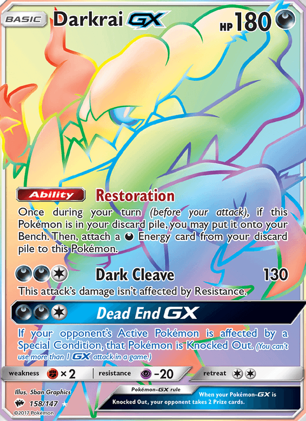 Darkrai GX 158/147 Burning Shadows English Pokémon card