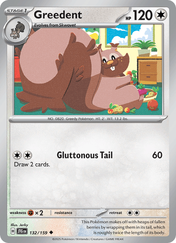 Greedent 132/159 Journey Together English Pokémon card