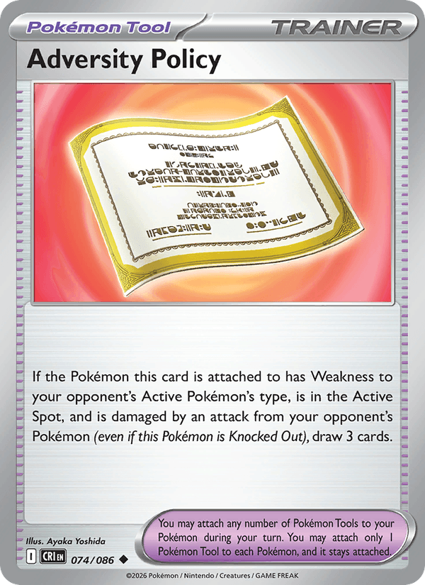 Adversity Policy 74/86 Chaos Rising English Pokémon card