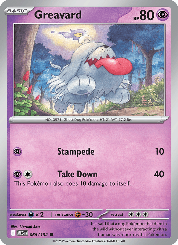 Greavard 65/132 Mega Evolution English Pokémon card