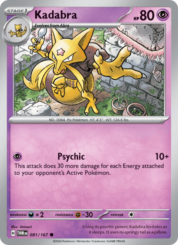 Kadabra 81/167 Twilight Masquerade English Pokémon card