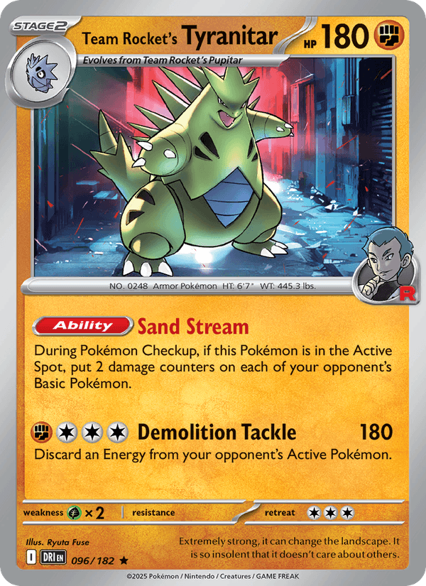 Team Rocket's Tyranitar 96/182 Destined Rivals English Pokémon card