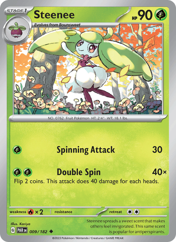 Steenee 9/182 Paradox Rift English Pokémon card