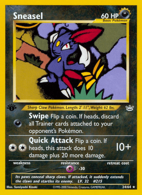 Sneasel 24 Neo Revelation English Pokemon card