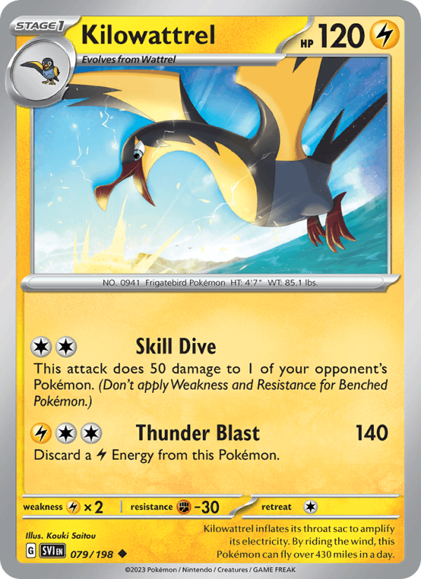 Kilowattrel 79/198 Scarlet & Violet English Pokémon card