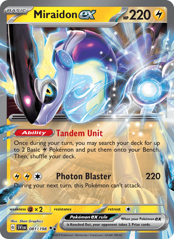 Miraidon ex 81/198 Scarlet & Violet English Pokémon card