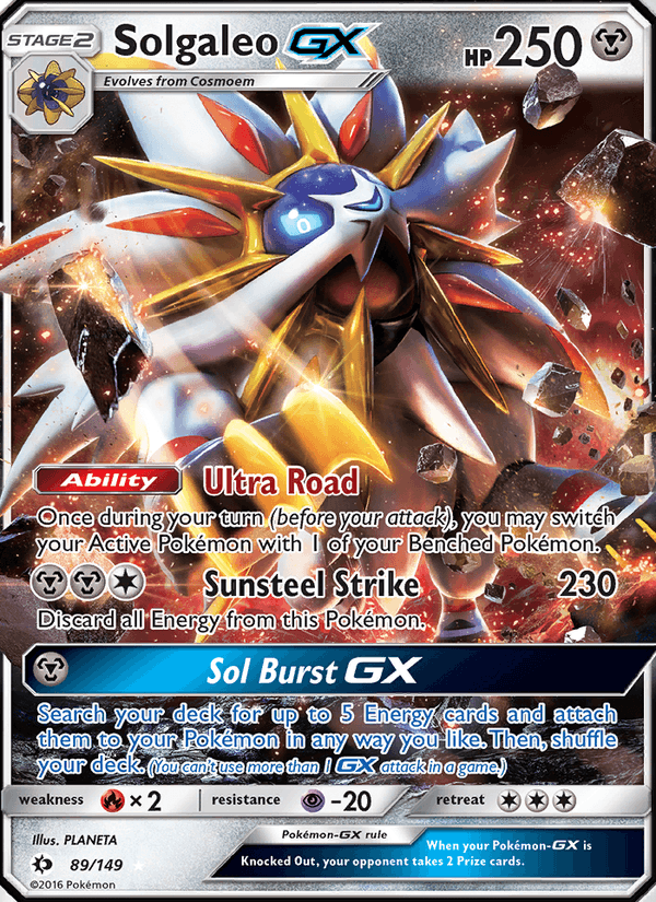Solgaleo GX 89/149 Sun & Moon Base Set English Pokémon card
