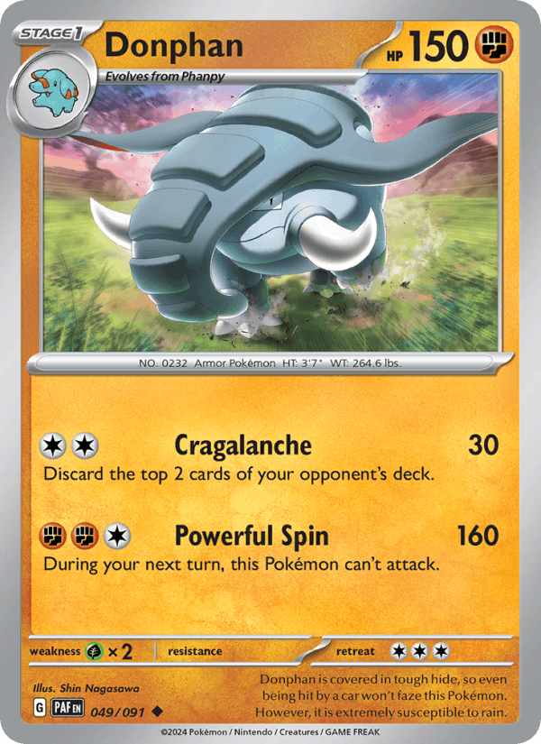 Donphan 49/91 Paldean Fates English Pokémon card