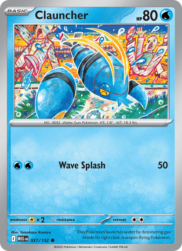 Clauncher 37/132 Mega Evolution English Pokémon card