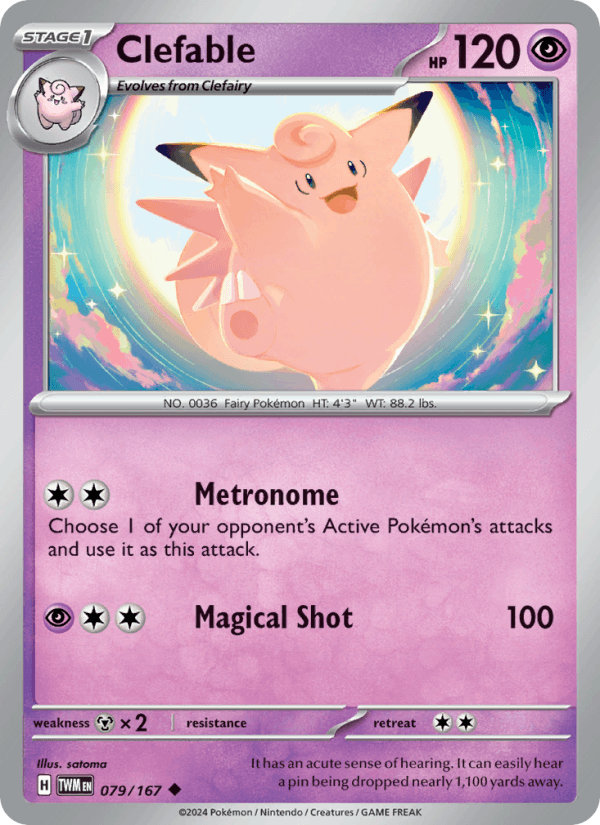 Clefable 79/167 Twilight Masquerade English Pokémon card