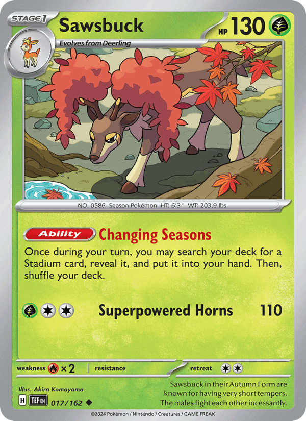 Sawsbuck 17/162 Temporal Forces English Pokémon card