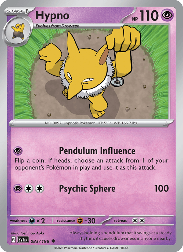 Hypno 83/198 Scarlet & Violet English Pokémon card