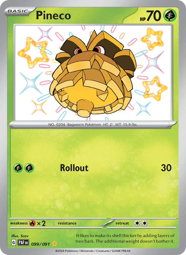 Pineco 99/91 Paldean Fates English Pokémon card