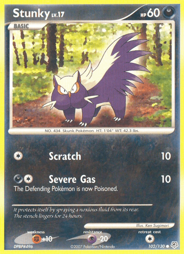 Stunky 102/130 Diamond & Pearl English Pokémon card
