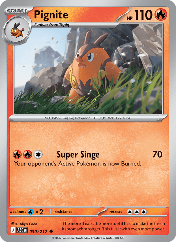 Pignite 30/217 Ascended Heroes English Pokémon card
