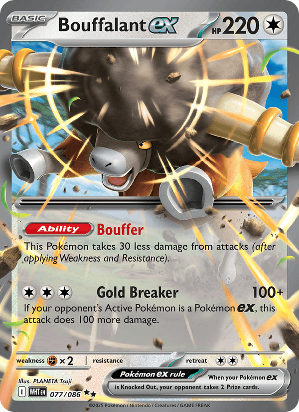 Bouffalant ex 77/86 White Flare English Pokémon card