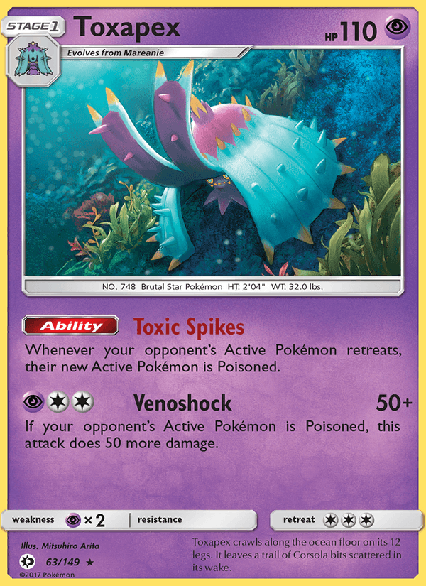 Toxapex 63/149 Sun & Moon Base Set English Pokémon card