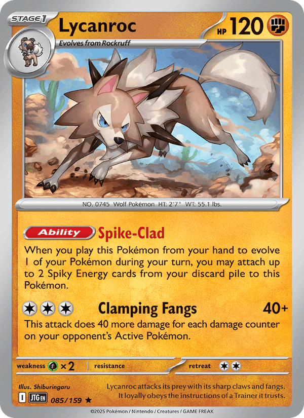 Lycanroc 85/159 Journey Together English Pokémon card