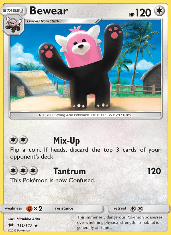 Bewear 111/147 Burning Shadows English Pokémon card