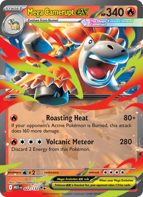Mega Camerupt ex 22/132 Mega Evolution English Pokémon card