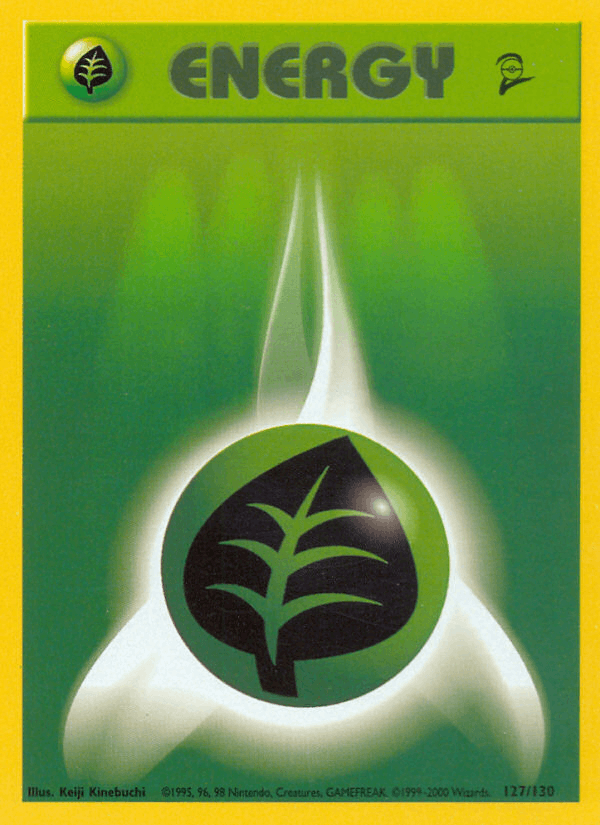 Grass Energy 127/130 Base Set 2 English Pokémon card