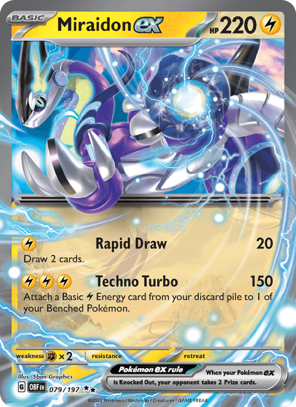 Miraidon ex 79/197 Obsidian Flames English Pokémon card