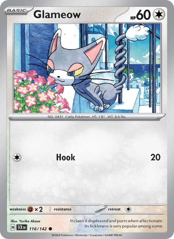 Glameow 116/142 Stellar Crown English Pokémon card