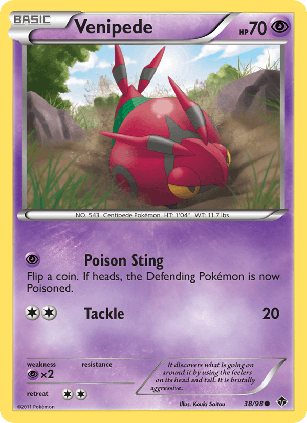 Venipede 38/98 Emerging Powers English Pokémon card