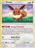 Eevee 101/149 Sun & Moon Base Set English Pokémon card