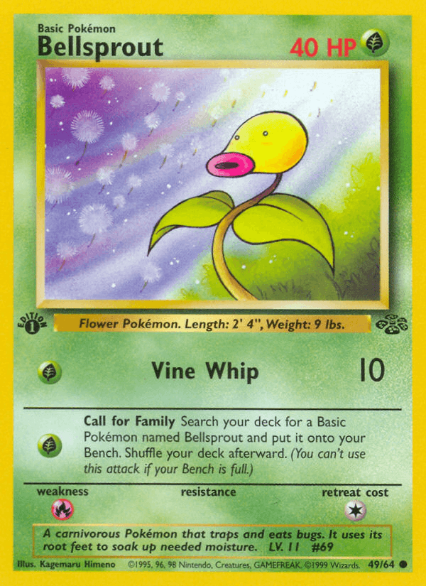 Bellsprout 49/64 Jungle English Pokémon card