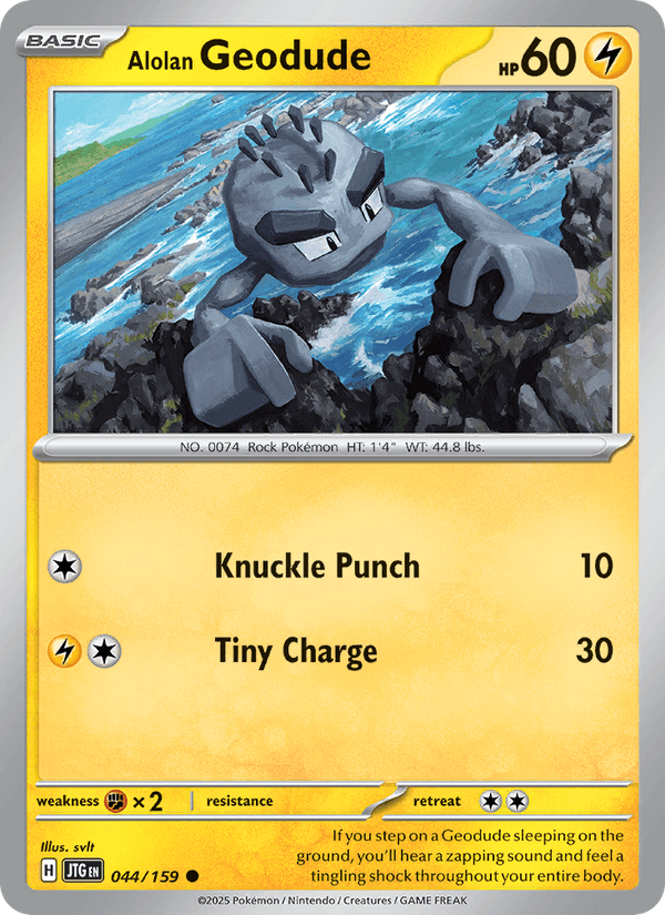 Alolan Geodude 44/159 Journey Together English Pokémon card