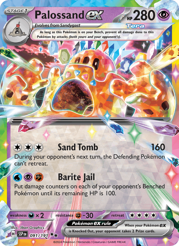 Palossand ex 91/191 Surging Sparks English Pokémon card