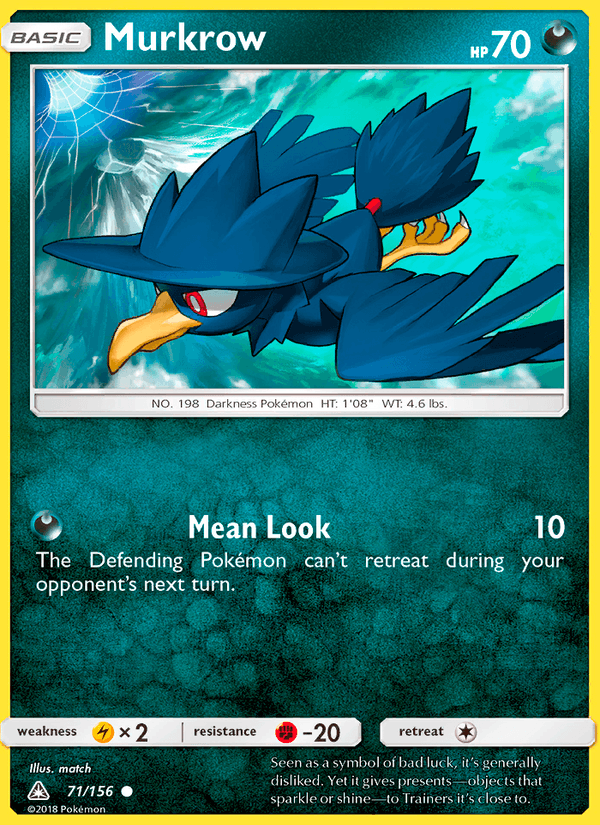 Murkrow 71/156 Ultra Prism English Pokémon card