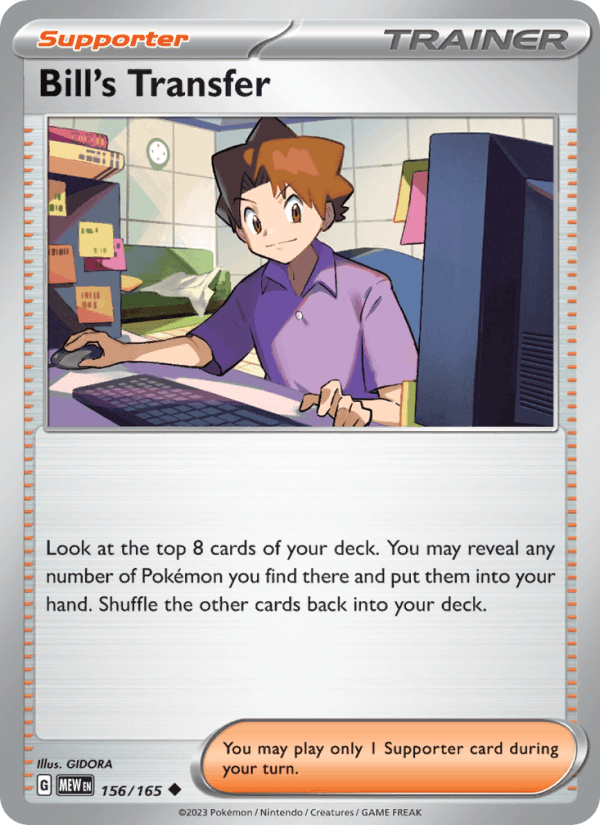 Bill's Transfer 156/165 151 English Pokémon card