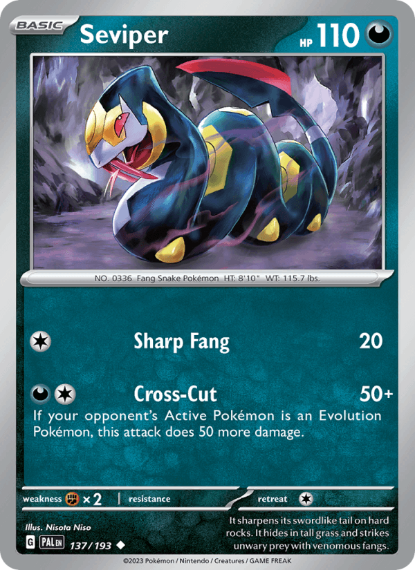 Seviper 137/193 Paldea Evolved English Pokémon card